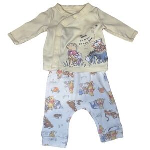 Disney Baby Wishes & Dreams Winnie the Pooh Yellow Sleepwear Pajama Set Newborn